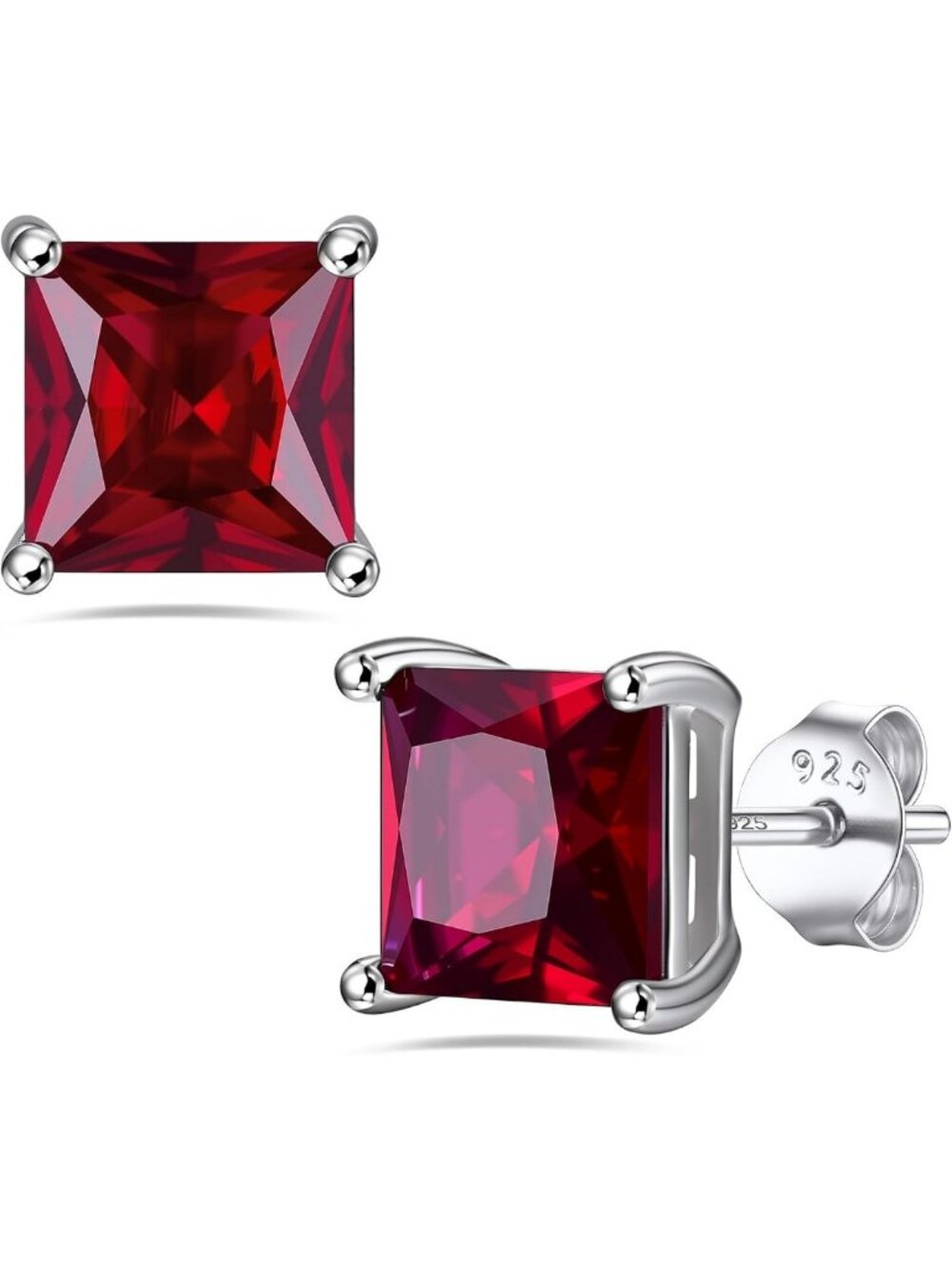 925 Sterling Silver 2CT Birthstone Stud Earrings for Women | Sparkling Jewelry